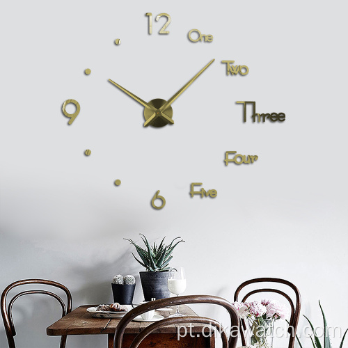 2021 Relógio de adesivo acrílico de luxo Decoração de casa Horloge Big DIY 3D Digital para casa de parede Sstickers Relógios de design modernos relógios de parede Hor